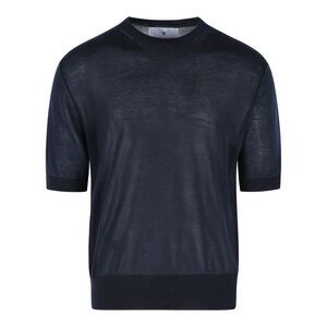 Seven Gauge Blue Lyocell Sweater Men